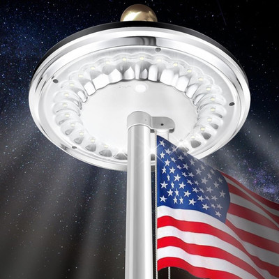 Flag Pole Light Solar Powered, 1200 Lumen Second Generation Outdoor Waterproof