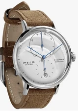 FEICE Bauhaus FM202 men's auto mechanical watch leatherband domed mineral mirror