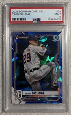 2021 Bowman Chrome Sapphire Tarik Skubal RC Graded PSA 9 Baseball Card #28