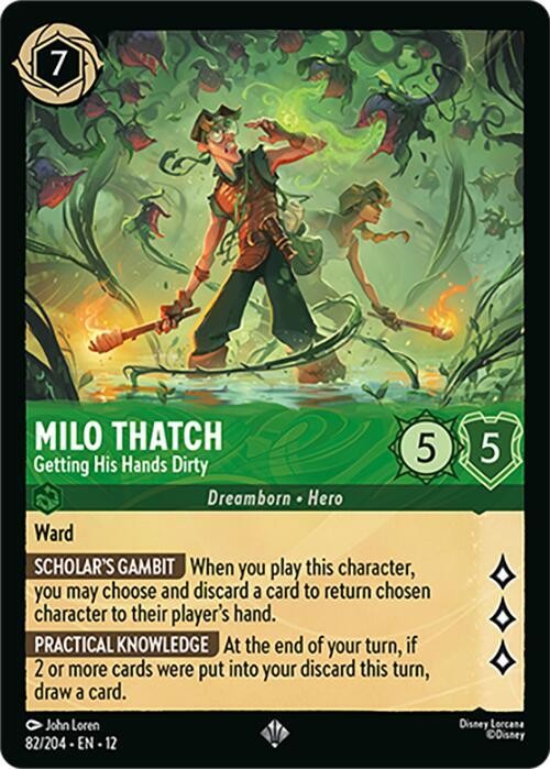 Milo Thatch - Getting His Hands Dirty - Wilds Unknown #82/204 - NM - Lorcana