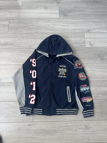 Sweat à capuche zippé Supreme Playoffs bleu marine grand neuf en main envoi rapide