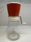 Vtg Federal Housewares Burnt Orange Nut Grinder White Lid Hand Crank Glass Jar