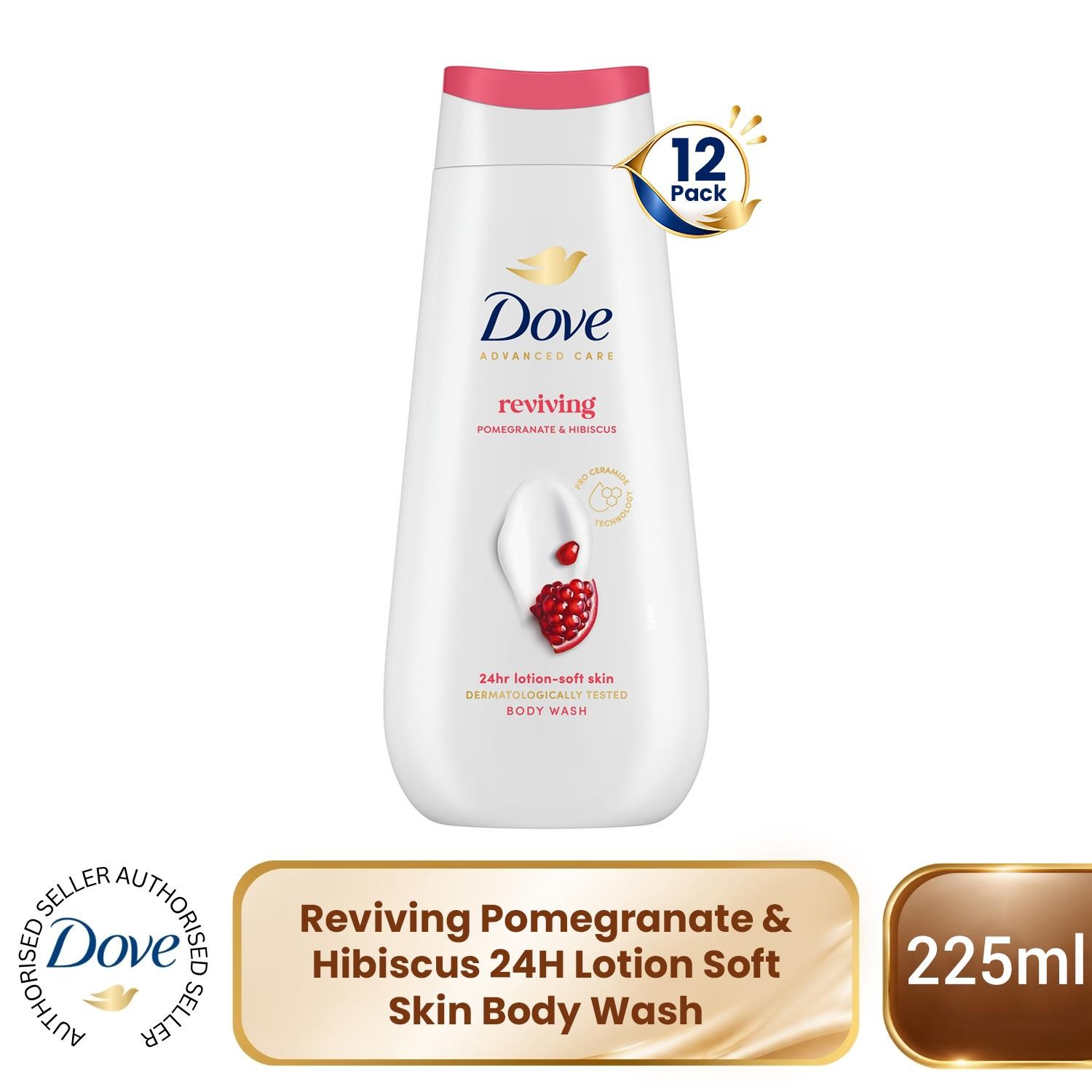 Dove White Women's 'Body Wash' Reviving For 24Hrs Renewing Micromoisture, 3X 225Ml In - Image 6