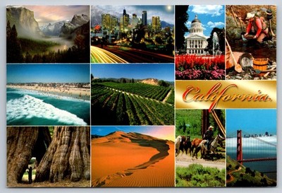 Postcard California Golden State Multiple Views USA Unposted