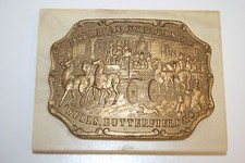 Vintage Collector Art Mint LTD Ceramic Mounted Cast American Express Belt Buckle