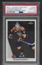 CONNOR MCDAVID LEAF ACETATE SPRING EXPO PRE ROOKIE GRADED PSA 10 GEM MINT POP 49