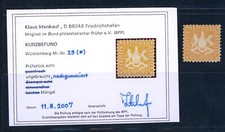 W&uuml;rttemberg Michel Nummer 29 ungebraucht ohne Gummi - Befund