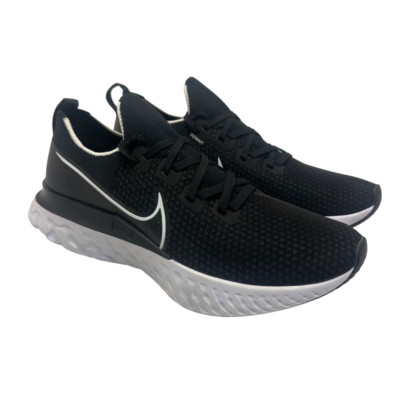 Nike Men s React Infinity Run Athletic Running Sneakers Black/White Size 14M