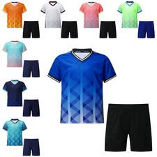 Kids Boys T-shirt Lightweight Football Outfit 2 Piece Sports Set Athletic Suit