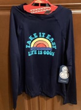 Life Is Good Kid's Long Sleeve Sunshirt Size X Large UPF 50 Poly Spandex New