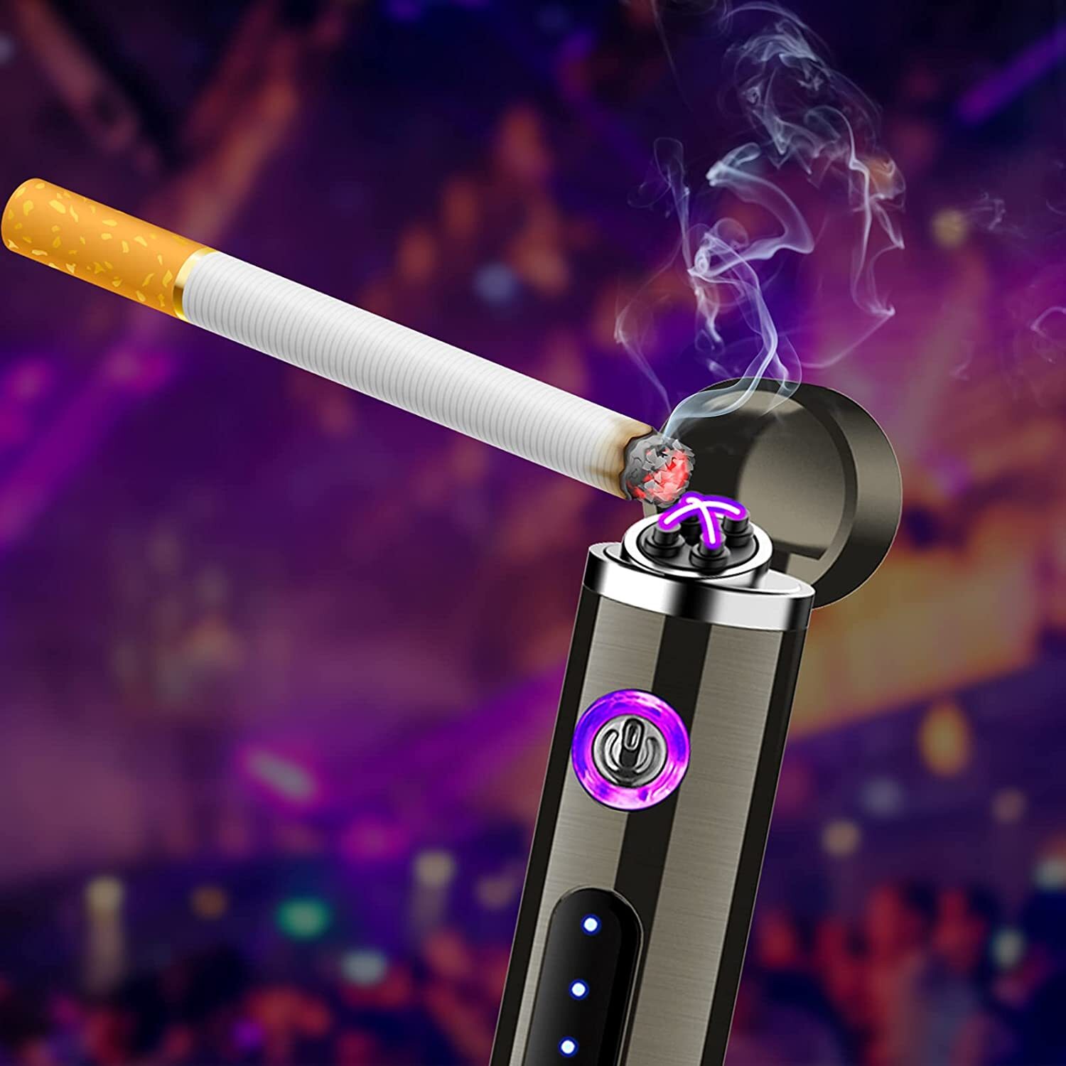 Dual Arc Plasma Lighter Electric Flameless Windproof USB Rechargeable Lighters eBay