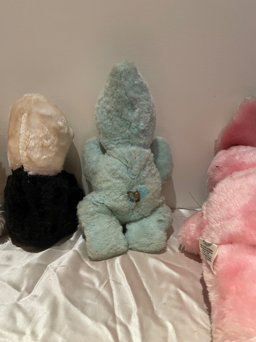 Vintage Kitsch Rushton Rubber Face Plush Lot baby, bunny