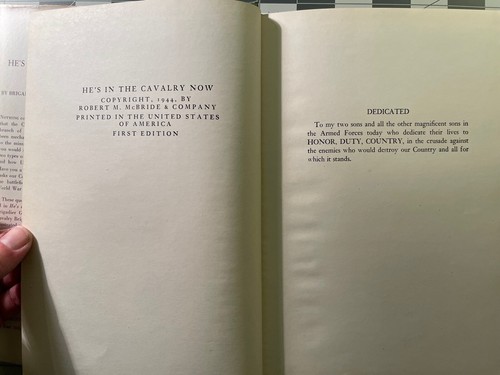 He's In The Cavalry Now Brig General Ramey 1944 1st ed Hardcover with Dustjacket - Picture 6 of 10