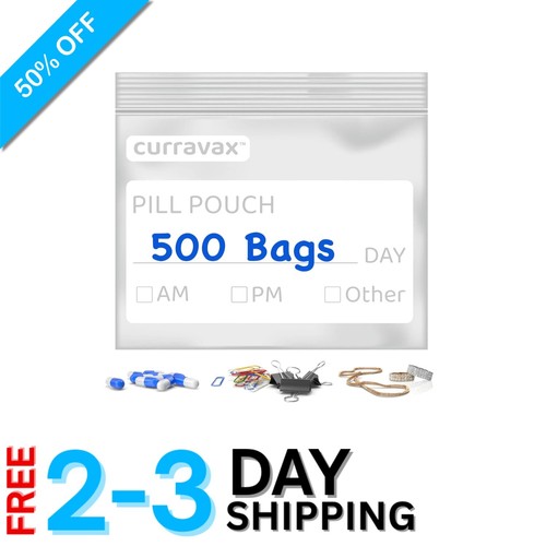 500 Count Clear Pill Bags with Protective Seal - Perfect for Travel Organization