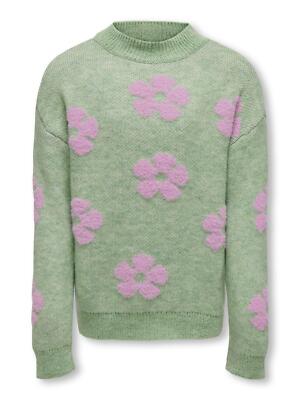 Kids Only Mädchen Pullover Gr. 122-164 KOGNAJA L/S FLOWER PULLOVER KNT