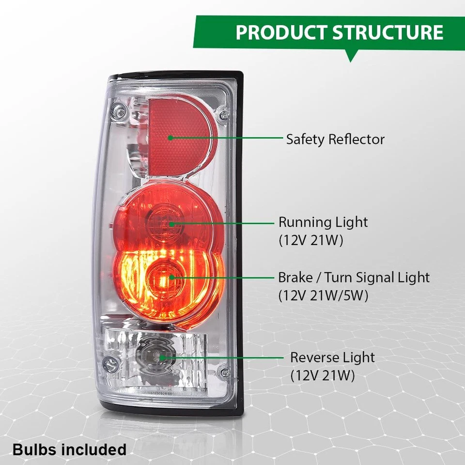 Luces traseras transparentes para camioneta Toyota 1989-1995 luces izquierda+derecha mercado de accesorios Foto 3 de 4