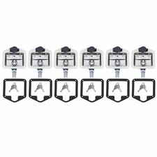 Set of 6 Folding T-handle Tool Box Lock RV Door Latch w/ 12 Keys Stainless Steel