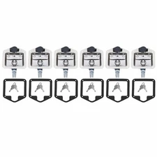 Set of 6 Folding T-handle Tool Box Lock RV Door Latch w/ 12 Keys Stainless Steel