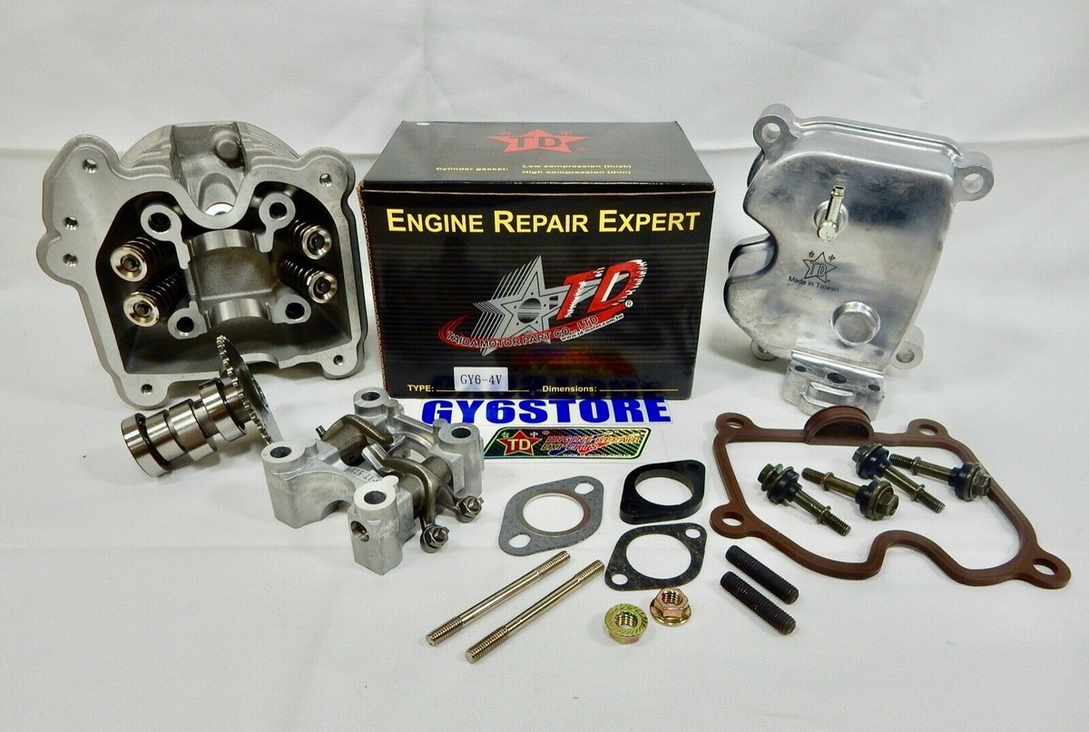 TAIDA GY6 4V CYLINDER HEAD 58.5mm - 63mm BORE (57mm SPACING