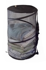 Collapsible Mesh Spiral Pop-Up Large Storage Laundry Hamper Basket Zippered Top