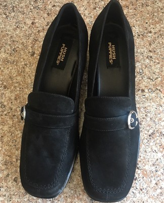 black suede hush puppies shoes