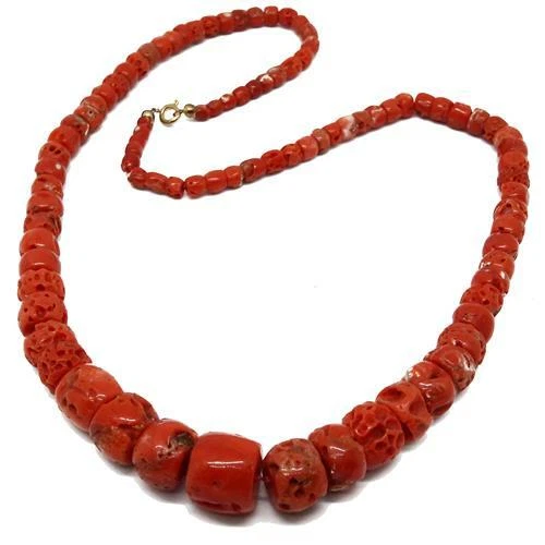 Collier En Corail Rouge Naturel De Sardaigne 50cm - Branches D'argent 925 !