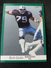 1991 Fleer NFL Football Card #108 Bob Golic Raiders NmMt Free Shipping!