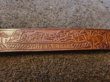 VTG New Sz 30 Leather Belt Hunt Outdoor Biker Trucker USA Easy Exchange Buckle