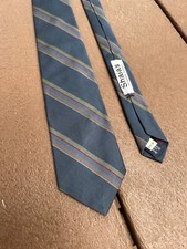 Vintage Polo Ralph Lauren Silk Tie Made In USA Blue Striped RN 41381