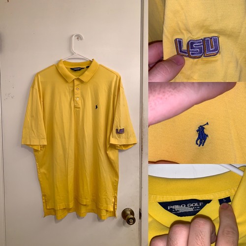 LSU Polo Mens Size L Polo Sport Yellow 