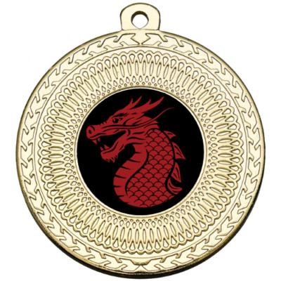 Kampfsport Drachen Medaille personalisiert Auszeichnung 50 mm KOSTENLOSE Bandgravur & UK P&P