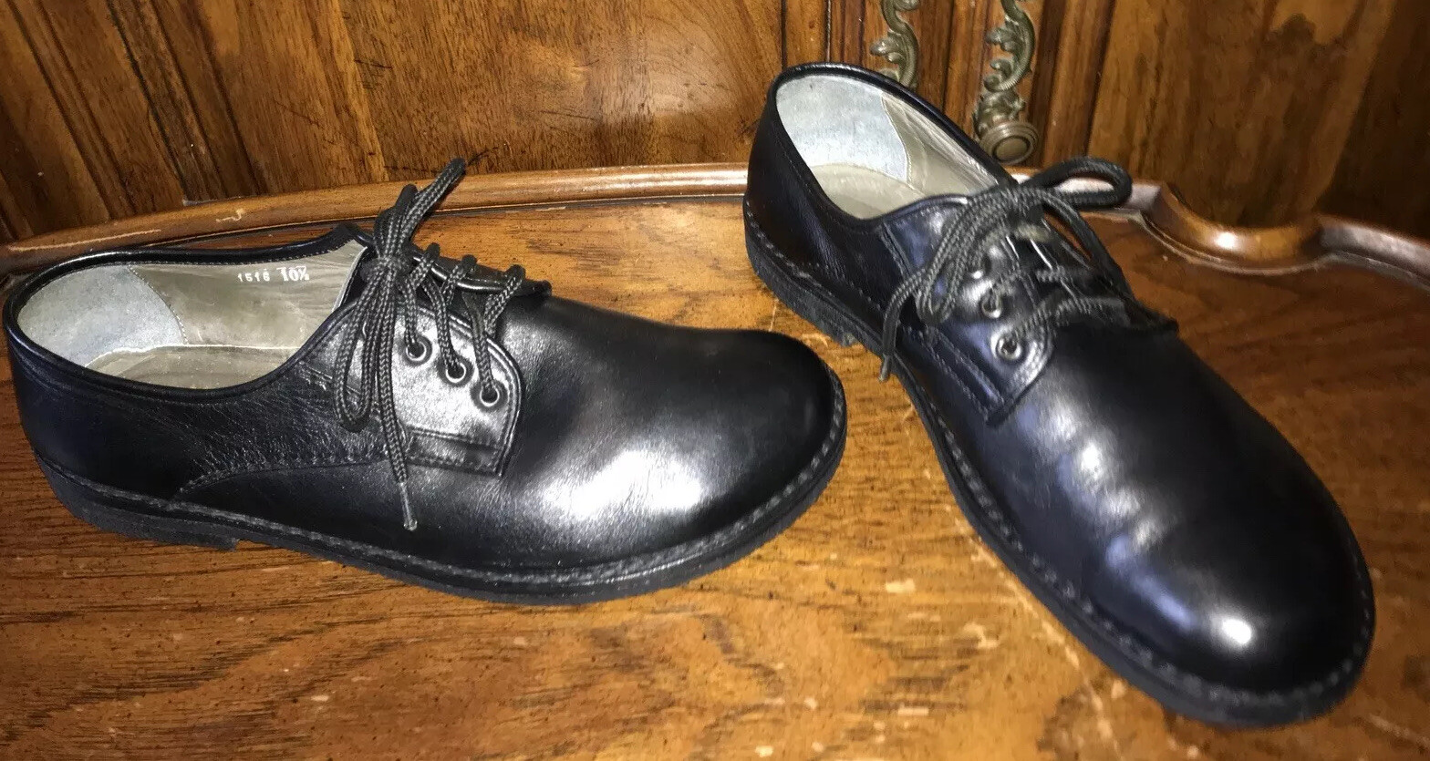 SAOLA Scarpe uomo Hitchcock taglia 10 5 nere in pelle con lacci punta tonda fondo gomma