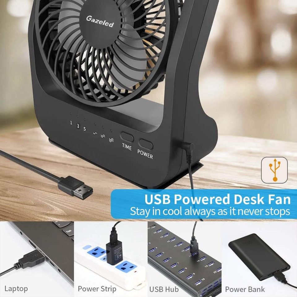Gazeled Battery Powered Fan, Super Long Lasting Battery Powered Fans