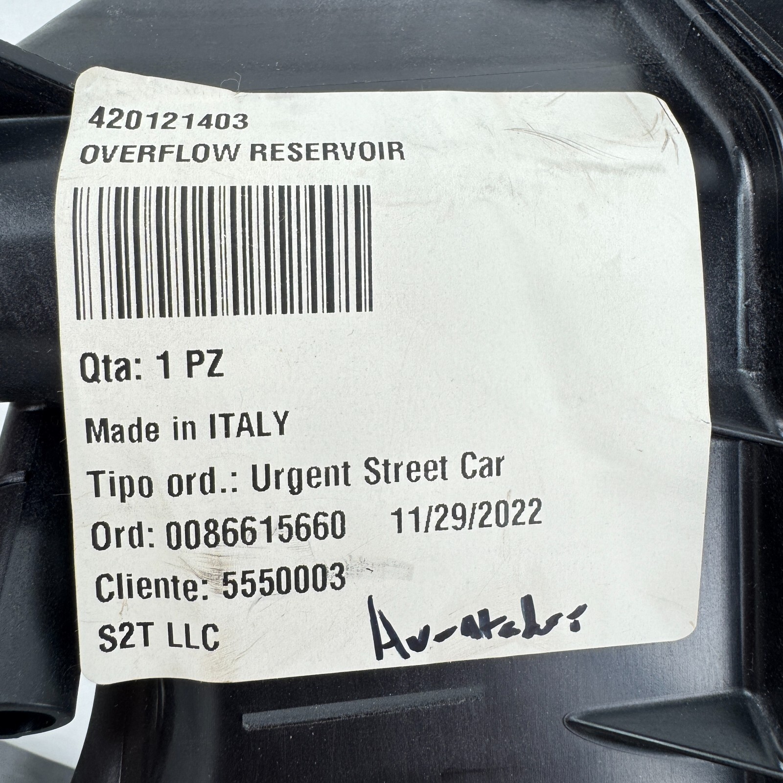 NEW OEM 2012 - 2022 Lamborghini Aventador Coolant Water Tank Reservoir 420121403