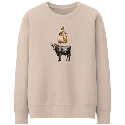 Lustiges Tier Weihnachten Sweatshirt für Frauen Baum Freizeit ihre Winter Garderobe X...