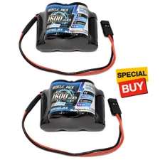 NHX Muscle Pack 6V 1600mAh 5-Cell Nimh Hump Battery w/ JR Connector (2)