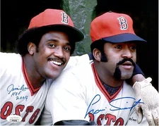Boston Red Sox Jim Rice & Luis Tiant Autographed 1975 8x10 Photo Signed!