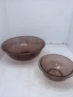 Pyrex Vintage Cranberry Nesting Mixing Bowls #322 (1L)  #326 (4L) Set Of 2 J58