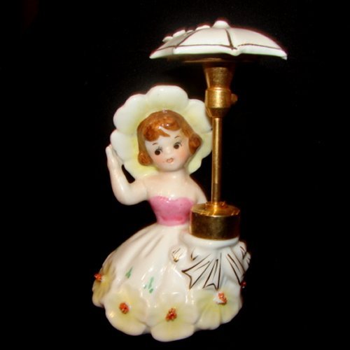 Vintage DEV Lady Perfume Bottle Girl w Umbrella Spray Atomizer eBay