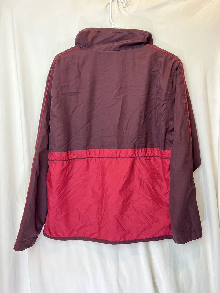 Chaqueta cortavientos Fila para mujer talla mediana roja con bolsillos con capucha cremallera completa Foto 3 de 3