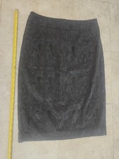 Christopher Banks Black Embroidered Flowers Maxi Skirt 10 Feels Like Suede