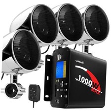 Motorcycle Speakers and Amplifier Audio Sound System, 1000W Bluetooth