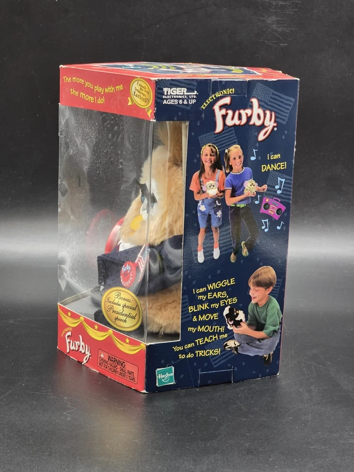 RARO Presidente Shelby Furby/Tiger Electronics 2000/Ojos Azules/Edición Limitada/Sin Abrir Foto 2 de 4