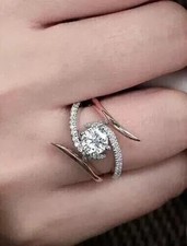 1.90 Ct Round Cut Lab-Created Diamond Women's Wedding Ring 14K White Gold Plated