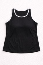 All in Motion Black White Trim Tank Top 3XL Plus Size Activewear Gym Workout