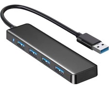 USB Hub 4 Port, USB Splitter 1 in 4 Out, USB Extender Hub for Laptop PC 1FT