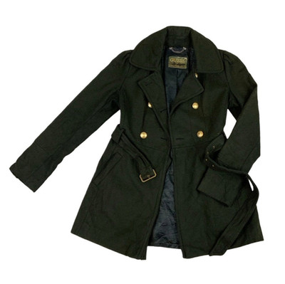 Guess Damen zweireihiger grüner Militärstil Peacoat S 8