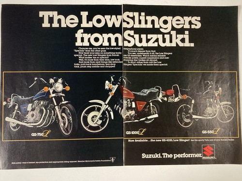 1979 Suzuki GS 550 GS 425L GS 750 GS 1000 Motorcycle Print Ad Low Slingers