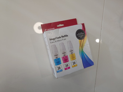 Canon MegaTank Refills 3-Pack Ink Bottles GI-20 CMY For Models G5020/G6020/G7020