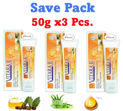3x Vitara-E Pure Natural Vitamin E Face Cream Reduce Acne Scars Wrinkles 50g